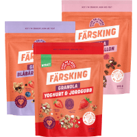 Illustration av Granola blåbär jordgubb