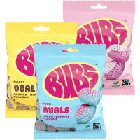 Illustration av GOODY Banana/Toffe, Vanilla strawberry, Forest berries