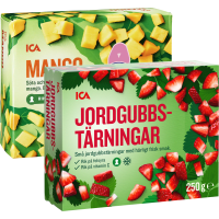 Illustration av Mango/Jordgubbstärningar