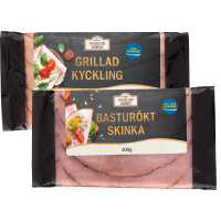 Illustration av Basturökt skinka/Grillad Kyckling