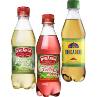 Illustration av Hallonsoda/Trocadero/Päronsoda