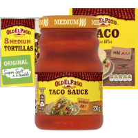 Illustration av Tacosås, Tortillabröd, Tacokrydda