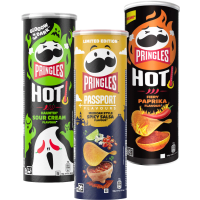 Illustration av Pringles 6 olika smaker