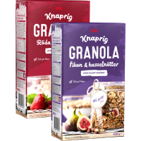 Illustration av Granola Röda Bär el. Fikon/hassel
