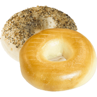 Illustration av Bagels naturell och frö