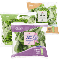 Illustration av Finbladiga sallater i påse