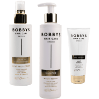 Illustration av Shampoo, balsam, inpackning, styling