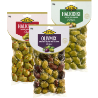 Illustration av Halkidiki oliver chili med kärnor