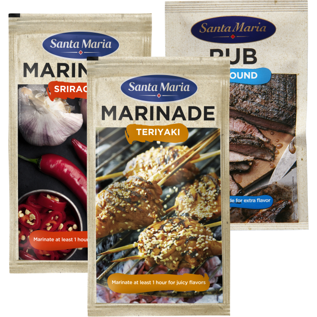 Illustration av Marinader, rubs
