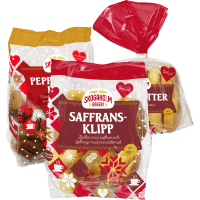 Illustration av Lussekatter 5-p Skogaholm,pepparkaksklipp,saffransklipp