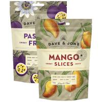 Illustration av Torkad Mango, Passionsfrukt