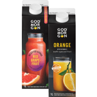 Illustration av Juice av apelsin, blodgrape, mango/passion