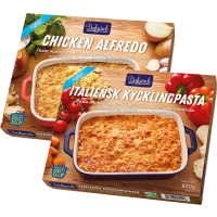 Illustration av Italiensk Kycklingpasta / Chicken Alfredo STORPACK