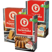 Illustration av Bakmix (Pepparkaka, Sockerkaka och Citronkaka)