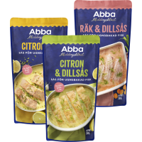 Illustration av Citronsås/ Räk & Dillsås / Citron & Dillsås