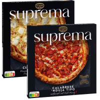 Illustration av Pizza Suprema Calabrese/Formaggi