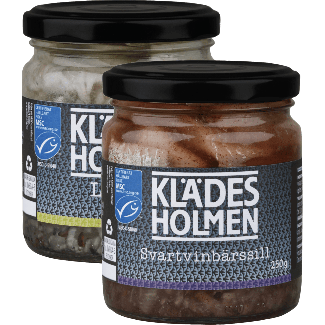 Illustration av Sill i glas