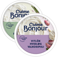 Illustration av Crème Bonjour Vitlök och Gräslök
