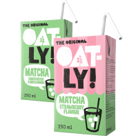Illustration av Oatly matcha 250ml