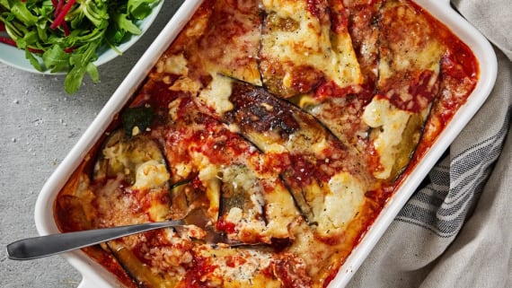 Zucchini- och auberginelasagne