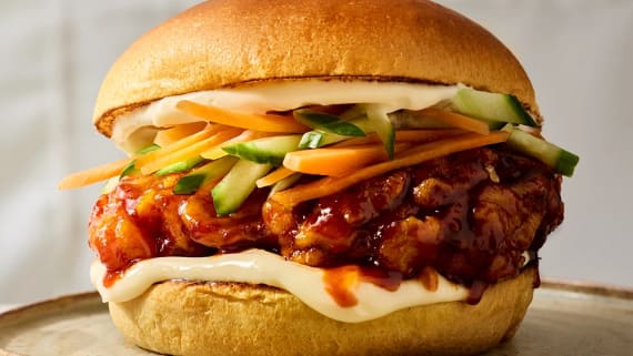 Korean fried chicken burger