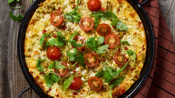 Frittata med oliver och fetaost