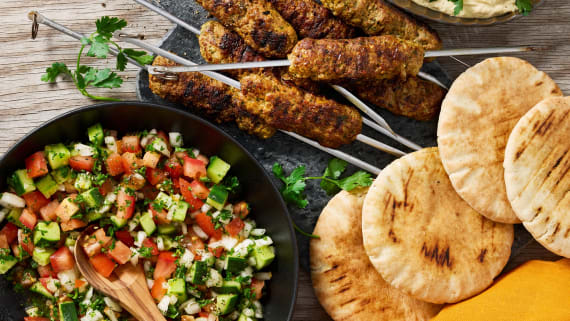 Shish kebab med pitabröd