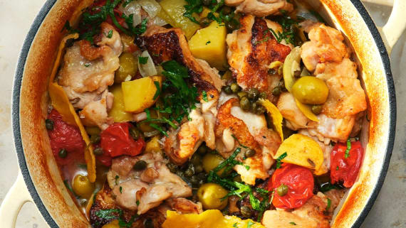 Citron- och olivbakad kyckling