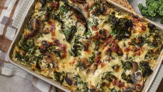 Grönkålslasagne med svamp