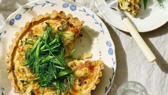 Quiche med purjolök och pancetta
