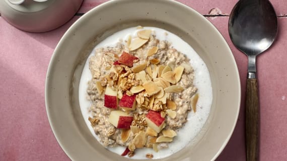 Overnight oats med yoghurt och äpple