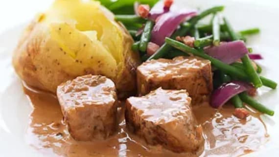 Fläskfilé med stiltonsås