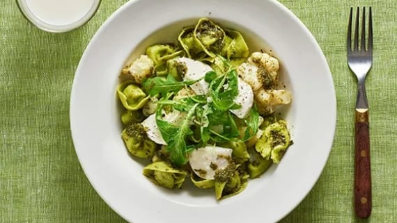 Fylld pasta med blomkål och mozzarella
