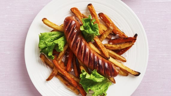 Chorizo med dragoncrème fraiche och strips