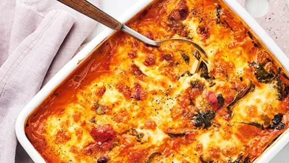 Lasagne med spenat och mozzarella