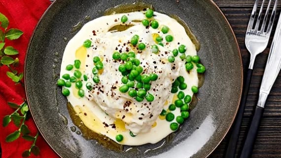 Lutfisk med vit sås