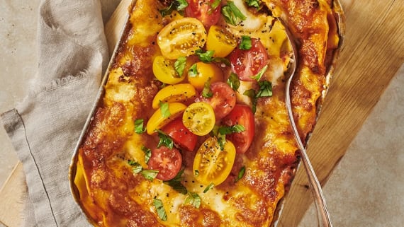 Linslasagne med spenat och mozzarella