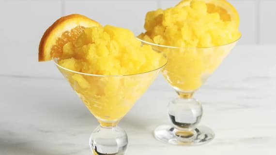 Granité på apelsinläsk och mango