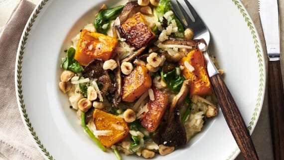 Risotto med butternutpumpa och spenat