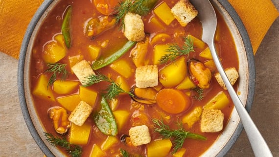 Krämig fisksoppa med musslor