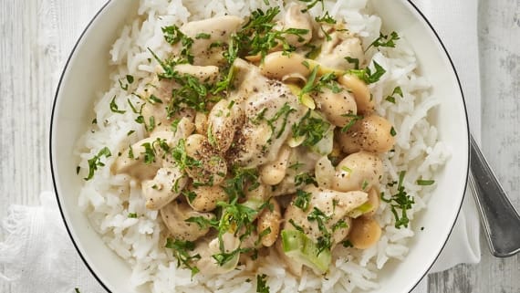 Kycklinggryta med bönor och citron