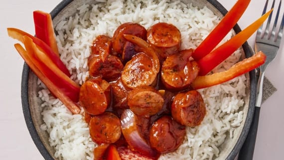 Salsiccia i tomatsås med ris