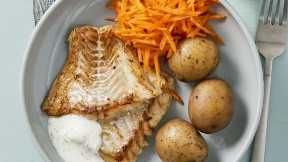 Stekt fisk med dillsås