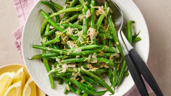 Haricots verts med citron och vitlök