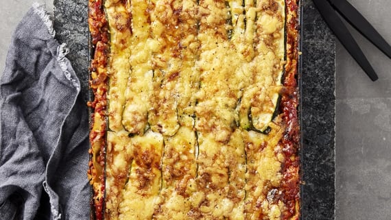 Zucchinilasagne med cottage cheese
