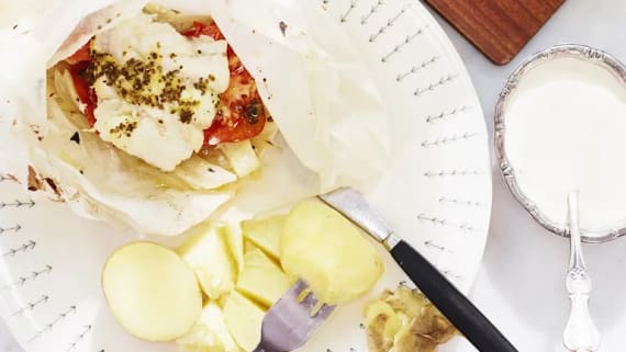 Fiskpaket med citrondressing