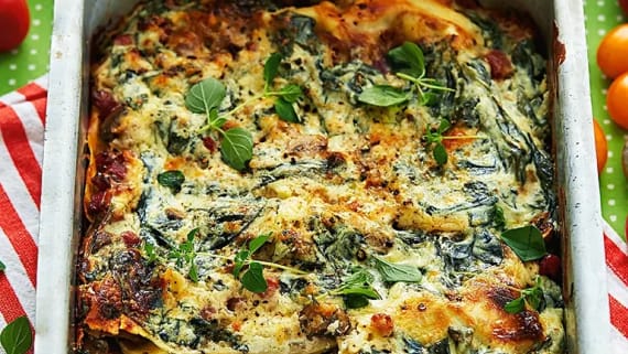 Lat lasagne med svamp och grönkål