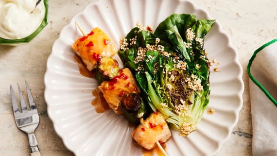 Sweet chiliglacerade laxspett med limeaioli