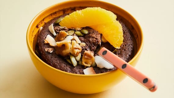 Banana mugcake i mikron med apelsin