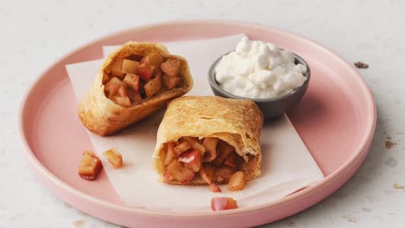 Äppelpocket med vanilj cottage cheese